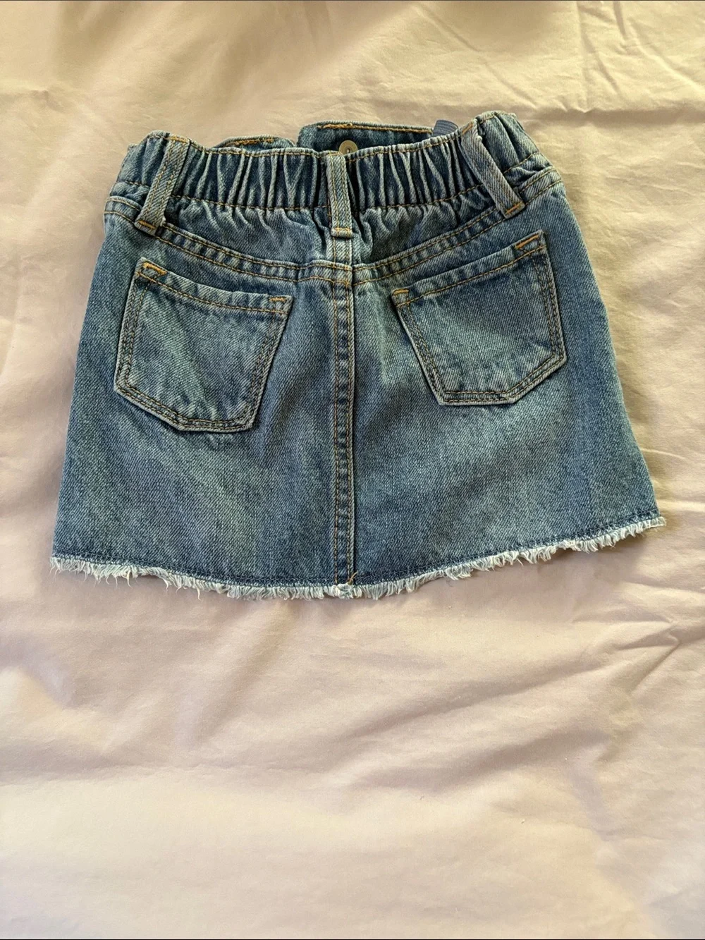 Old Navy Light Blue Denim Skirt with Frayed Hem